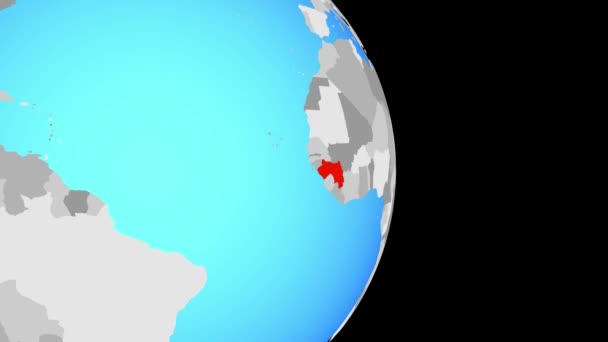Zaznamenávám Guinea Jednoduché Politické Globe Obrázek — Stock video