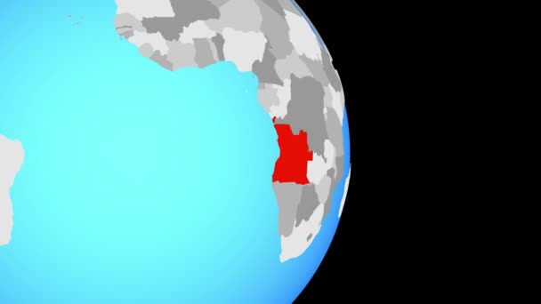 Zavírat Angole Jednoduché Politické Globe Obrázek — Stock video