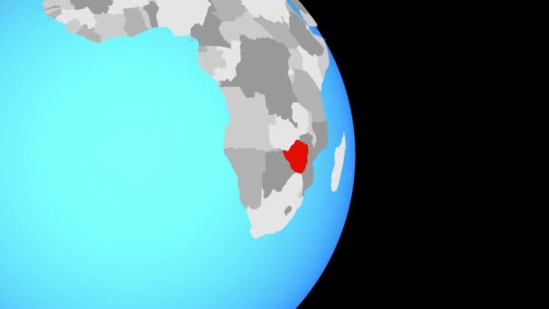 Simbabwe Auf Einem Simplen Politischen Globus Illustration — Stockvideo