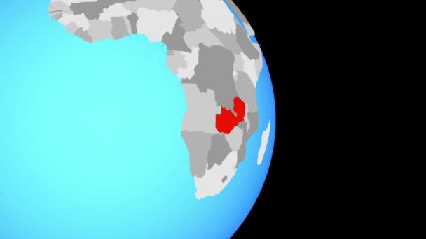 닫는에 잠비아에 간단한 정치적인 세계에 일러스트 — 비디오