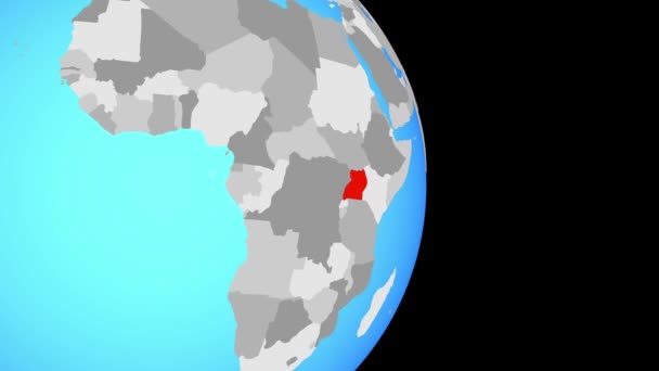 Closing Uganda Simple Political Globe Illustration — Stock Video