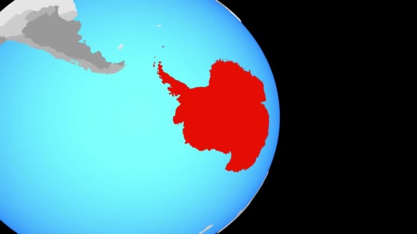 Uzavření v na Antarktidu na jednoduché politické globe. 3D obrázek.
