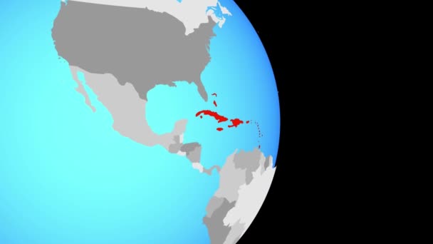 닫는에 카리브해에 간단한 정치적인 세계에 일러스트 — 비디오