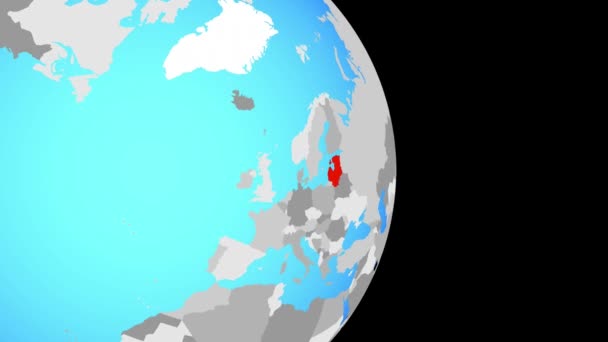 Zoom auf die baltischen Staaten — Stockvideo