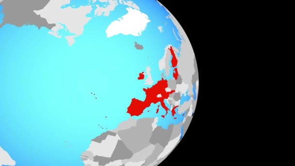 Zoom auf die Mitgliedsstaaten der Eurozone — Stockvideo