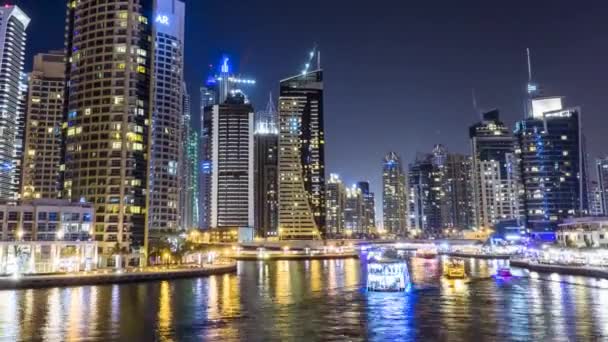 Timelapse Dubaj nocą — Wideo stockowe