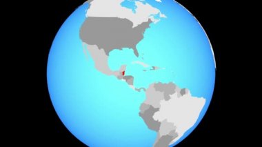 Belize için mavi siyasi küre üzerinde yakınlaştırma. 3D çizim.