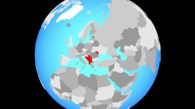 CEFTA ülkelere mavi siyasi küre üzerinde yakınlaştırma. 3D çizim.