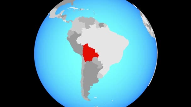 Změní Zvětšení Bolívie Modré Politické Globe Obrázek — Stock video