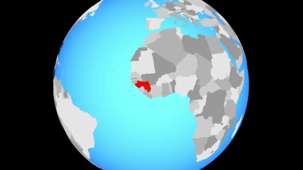 Увеличь Гвинеи Голубом Политическом Глобусе Иллюстрация — стоковое видео