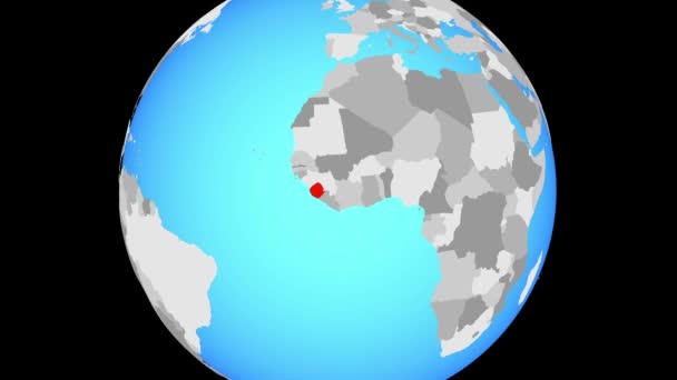 Ζουμ Στη Σιέρα Λεόνε Μπλε Πολιτικό Πλανήτη Απεικόνιση — Αρχείο Βίντεο