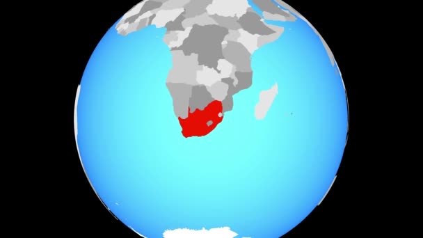 Масштабування Південної Африки Синій Політичних Земної Кулі Ілюстрація — стокове відео