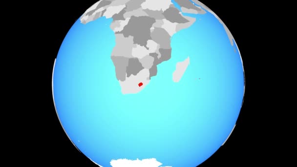 Zoom Lesotho Blue Political Globe Illustration — Stock Video