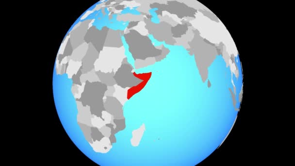 Změní Zvětšení Somálsko Modré Politické Globe Obrázek — Stock video