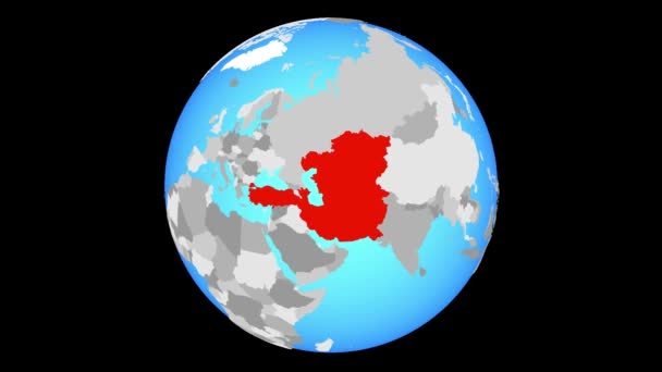 Zoom Auf Öko Mitgliedsstaaten Auf Blauem Politischen Globus Illustration — Stockvideo