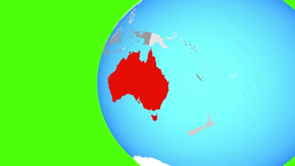 Australie Sur Globe Politique Bleu Orbite Autour Globe Zoomant Sur — Video