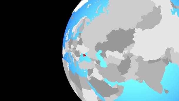 Crimea Blue Political Globe Orbiting Globe Zooming Country Illustration — Stock Video