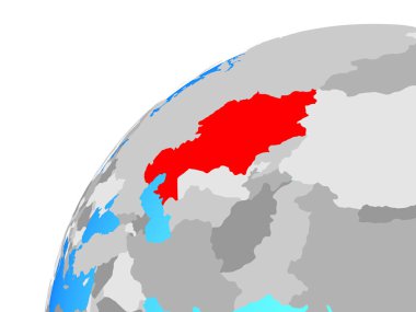 Kazakistan 'da. 3B illüstrasyon.