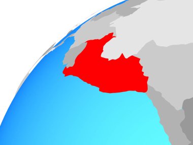 Peru dünya üzerinde. 3D çizim.