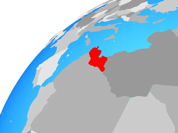 Tunus Dünya Üzerinde Çizim — Stok fotoğraf
