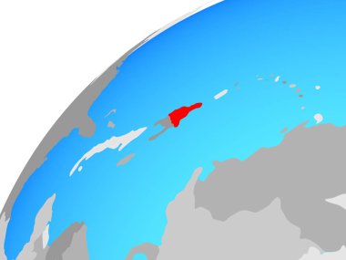 Dominik Cumhuriyeti dünya üzerinde. 3D çizim.