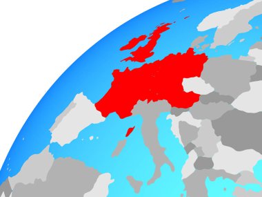 Batı Avrupa Dünya üzerinde. 3D çizim.