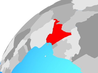 Kamerun Dünya üzerinde. 3D çizim.