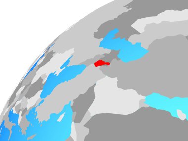 Ermenistan Dünya üzerinde. 3D çizim.