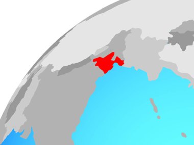 Bangladeş dünya üzerinde. 3D çizim.