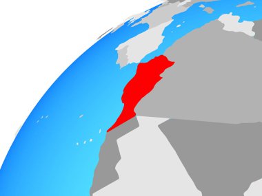 Fas dünya üzerinde. 3D çizim.