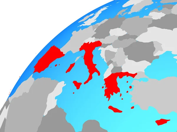 Europa Meridionale Sul Globo Illustrazione — Foto Stock