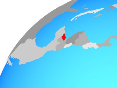 Belize dünya üzerinde. 3D çizim.