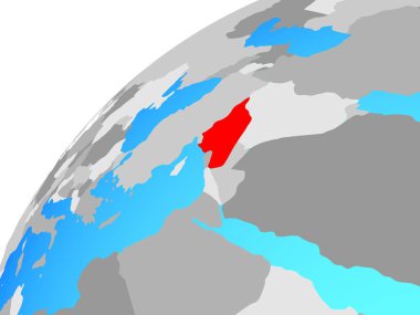Suriye dünya üzerinde. 3D çizim.