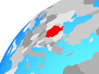 Romanya dünya üzerinde. 3D çizim.