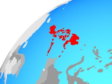 Türkiye Dünya üzerinde. 3D çizim.