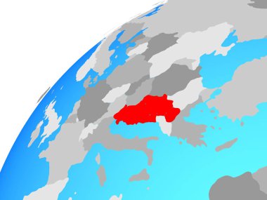 Yugoslavya dünya üzerinde. 3D çizim.