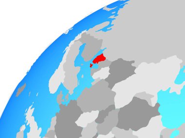 Estonya dünya üzerinde. 3D çizim.