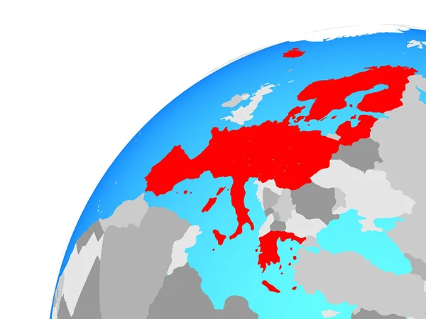 Schengen Alanı Üye Dünya Üzerinde Çizim — Stok fotoğraf