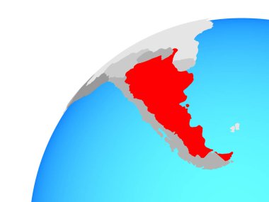 Arjantin Dünya üzerinde. 3D çizim.