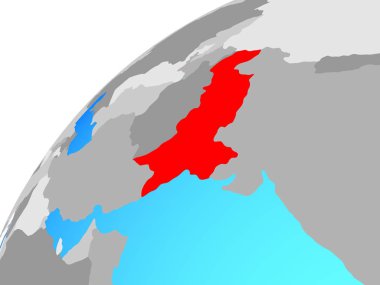 Pakistan 'da dünya çapında. 3B illüstrasyon.
