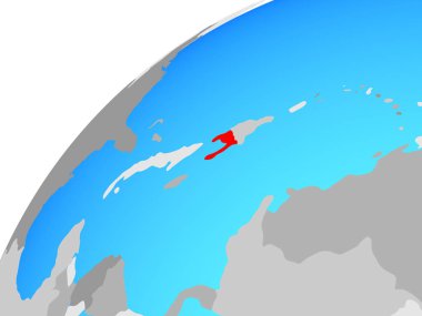 Haiti Dünya üzerinde. 3D çizim.