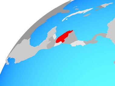 Honduras dünya üzerinde. 3D çizim.