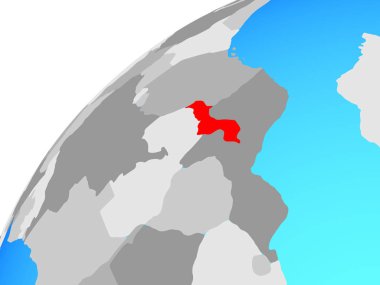 Malavi küre üzerinde. 3D çizim.