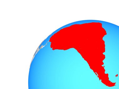 Dünya üzerinde Güney Amerika. 3D çizim.
