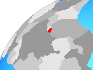 Dünyadan Burundi. 3B illüstrasyon.