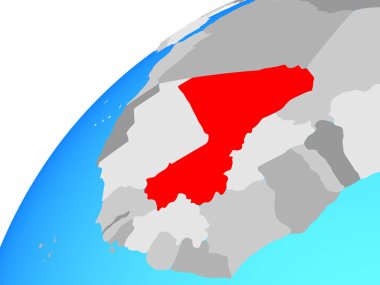 Dünyada Mali. 3B illüstrasyon.