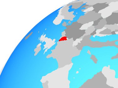 Belçika'da dünya üzerinde. 3D çizim.