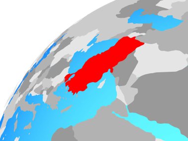 Türkiye Dünya üzerinde. 3D çizim.