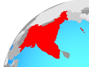 İngilizler Hindistan Globe. 3D çizim.