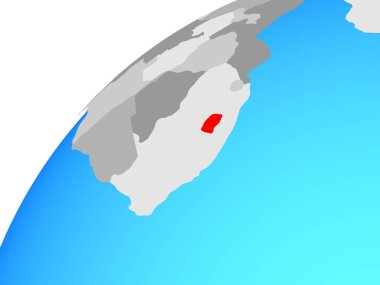 Dünya Lesotho 'su. 3B illüstrasyon.